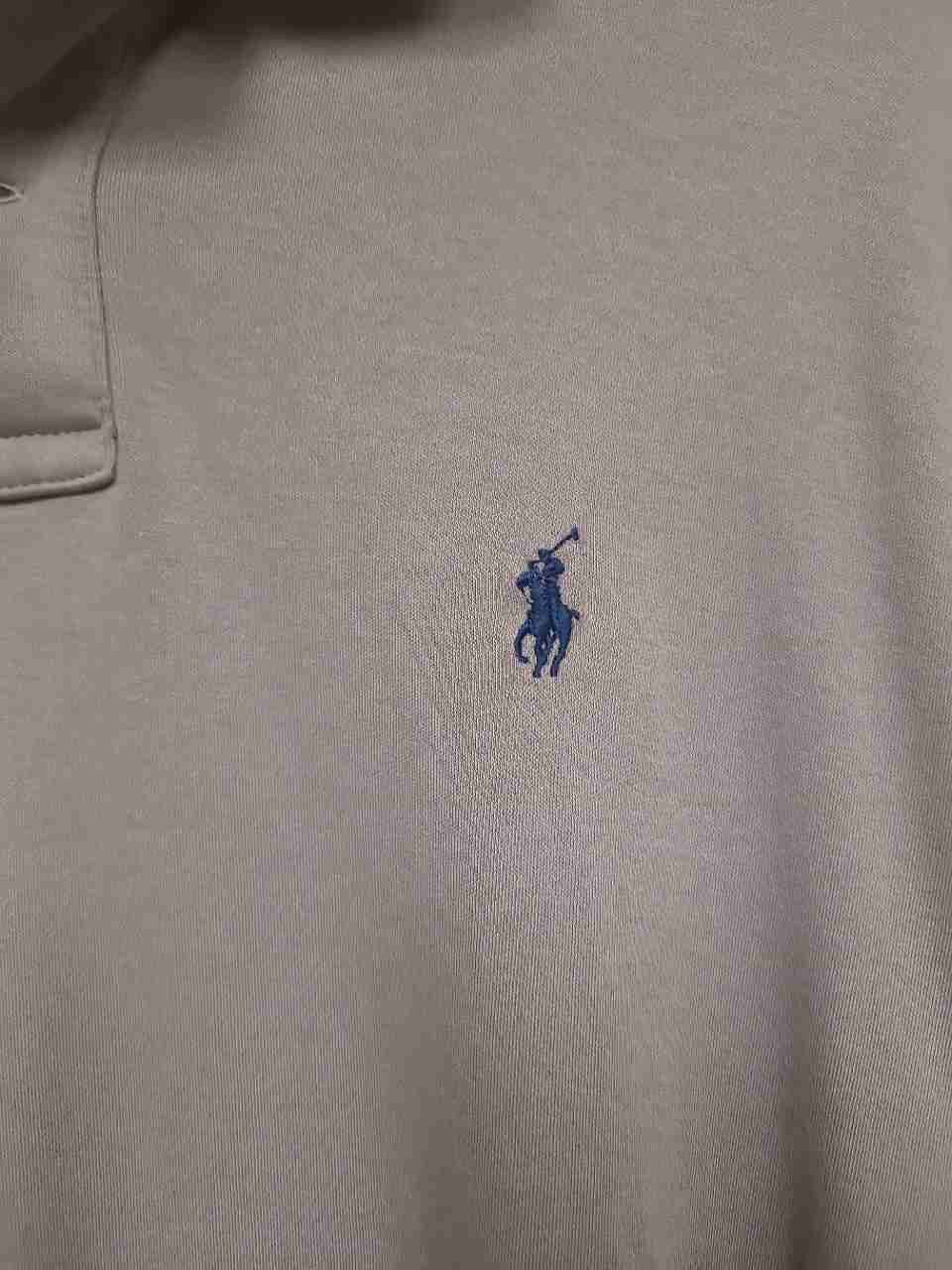 Polo Ralph Lauren Men's Tan Custom Fit Short Sleeve Polo Shirt Blue Pony Sz L