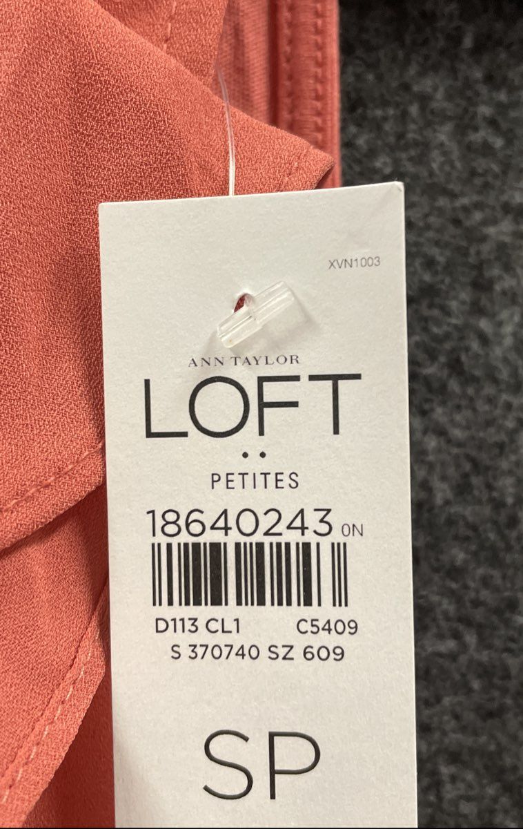 Loft Women's Coral Ruffle Neck Mixed Media Sleeveless Blouse Top NWT Sz SP