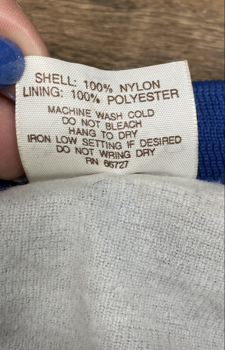 Vintage 80s Thornburg Shell 24 Hr Towing Satin Bomber Jacket Blue XL USA
