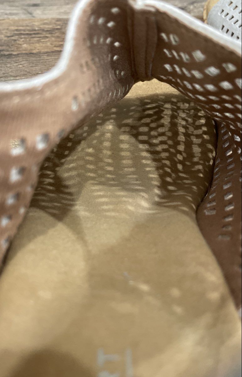 Rockport Briah Perf Sling Grey Brown Wedge Sandals Size 8