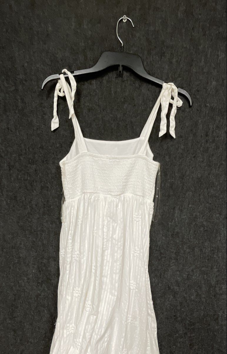American Eagle Women's White Eyelet Embroidered Tie Shoulder Sun Dress Sz XS