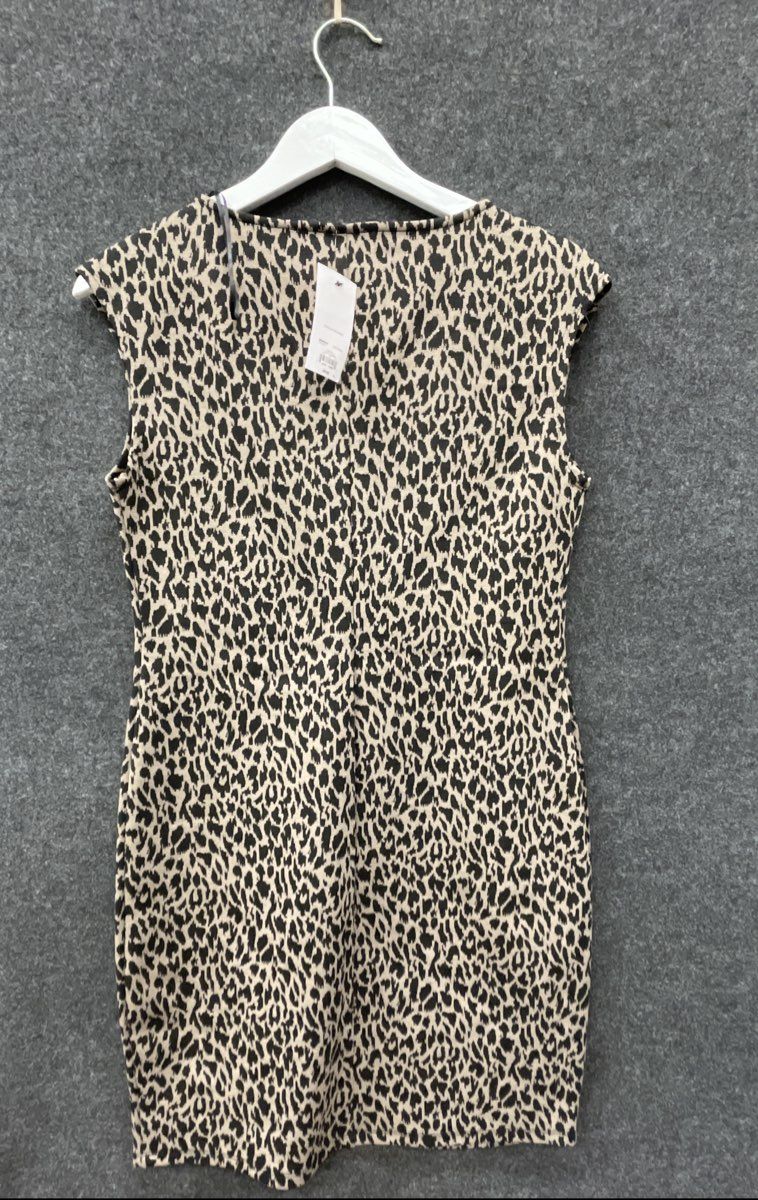 Nine West Women's Leopard Print Sleeveless Knit Sheath Dress NWT Sz S