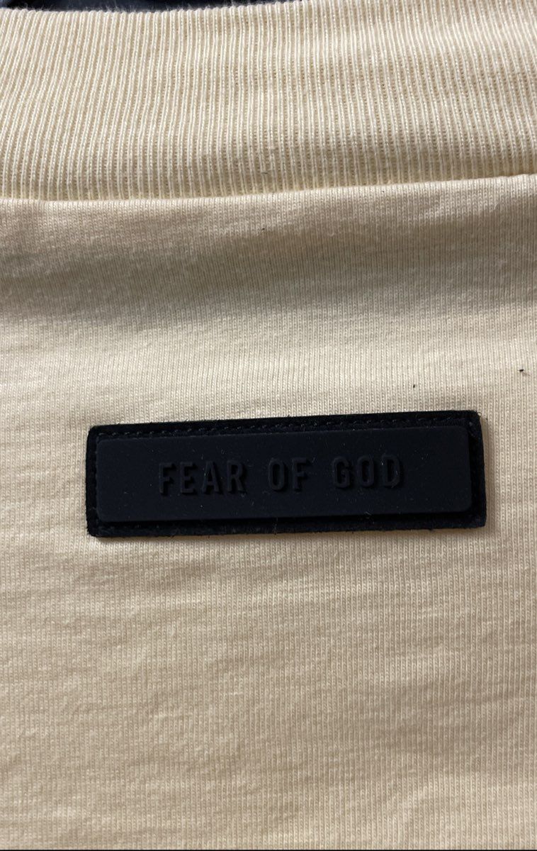 Fear of God Essentials Men's Yellow Mock Neck Boxy Short Sleeve Tee Size S