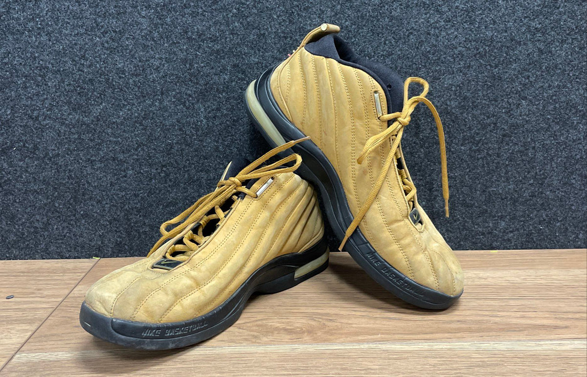 Vintage 90s Nike Air Max Elite Wheat Gold Basketball Shoes Mens Size 12
