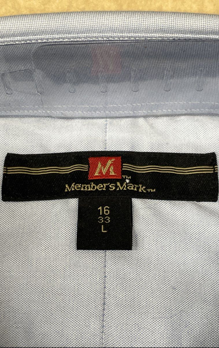 Member's Mark Men's Blue Pinpoint Oxford Dress Shirt NWT Size L 16-33