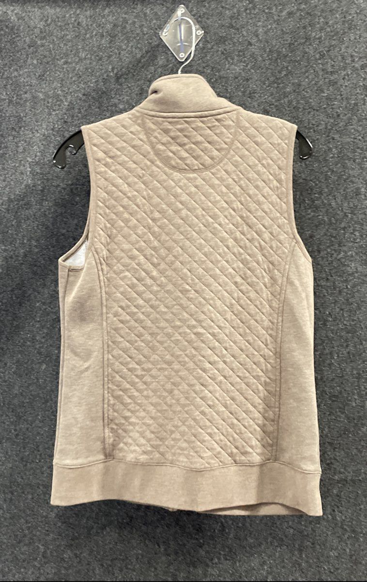 L.L. Bean Men's Grey Quilted Sweatshirt Vest Mock Neck Full Zip Sz S