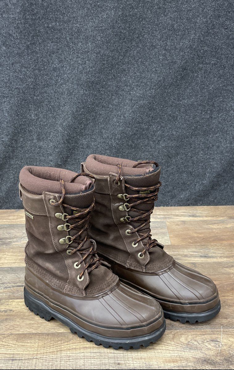 Cabela's Thinsulate Ultra Insulated Brown Leather Duck Pac Boots Size 9