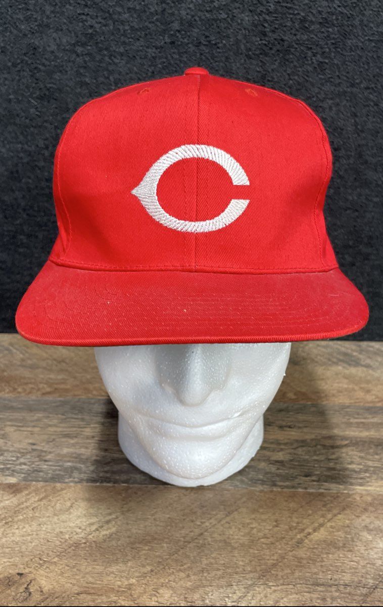 Vintage 90s Cincinnati Reds MLB Snapback Hat Green Underbrim Buffalo Cap NWT