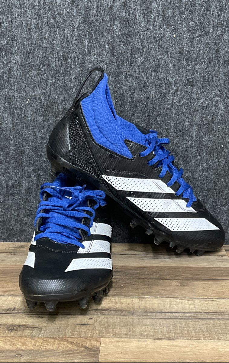 Adidas Adizero Impact.2 Black White Royal Blue Football Cleats Men's Size 9.5