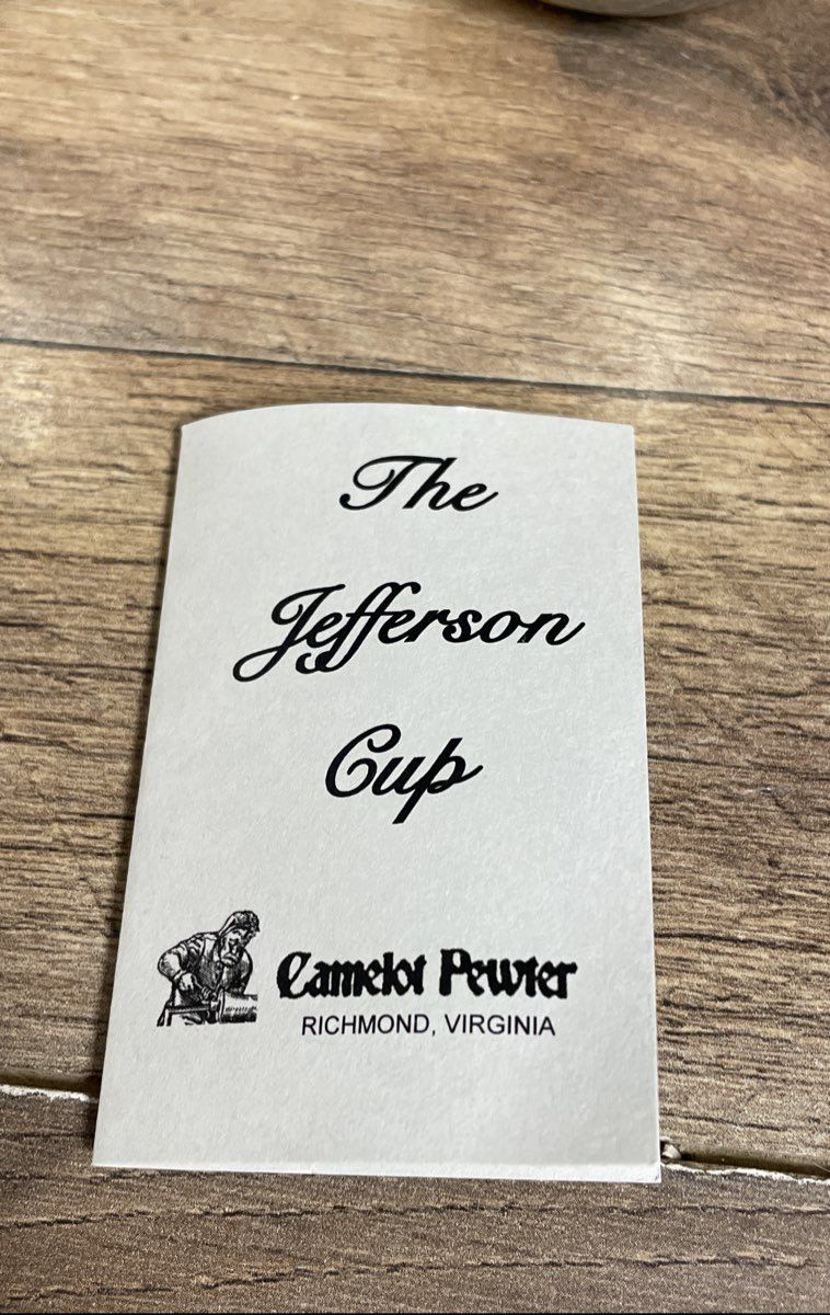 Camelot Pewter The Jefferson Cup Set of 2 Monroe Scholar Engraved Vintage