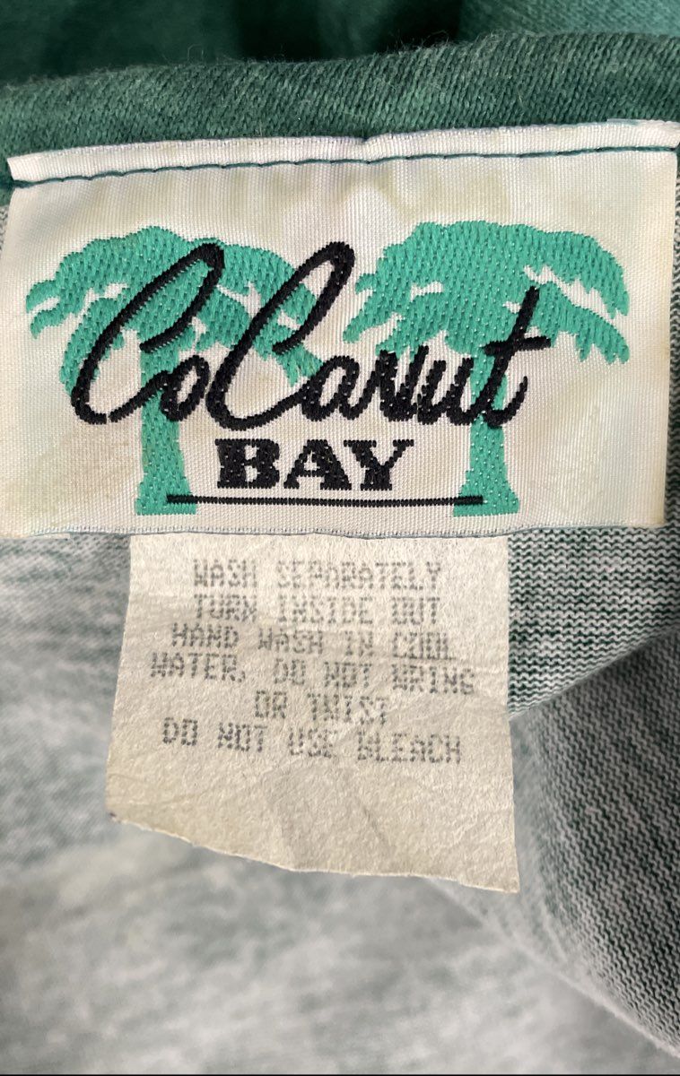 Vintage 90s Coconut Bay Women's Green Elephant Graphic Glitter Shirt Sz 3X