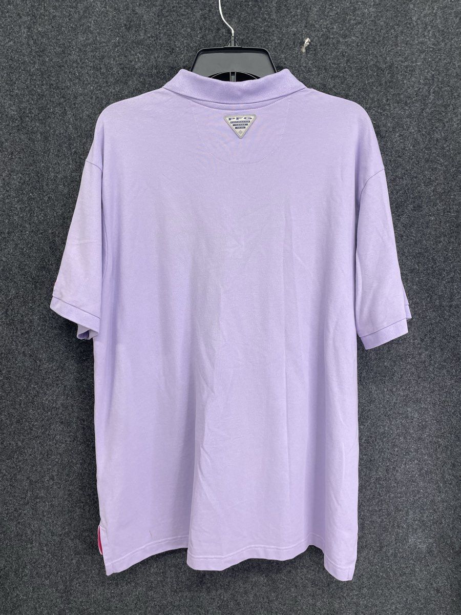 Columbia Men's PFG Perfect Cast Polo Shirt Lavender Pink Cotton Stretch Sz XL