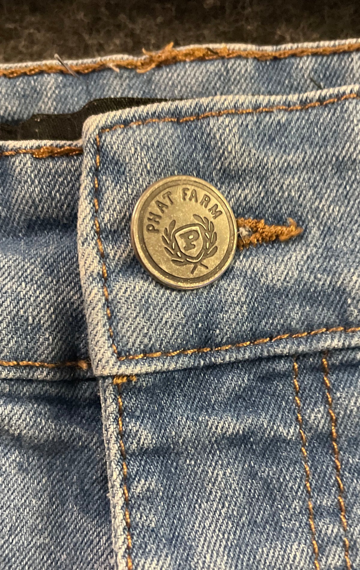 Phat Farm Men's Vintage Y2K Light Wash Skinny Jeans Sandblasted Stretch Sz 36x30