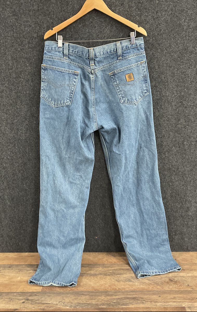 Carhartt Men's 100135 Relaxed Fit Blue Cotton Denim Jeans Sz 36x34