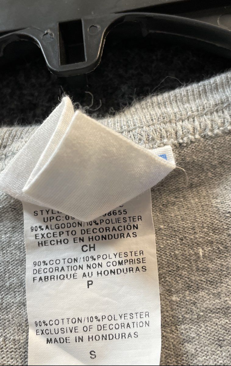 Champion Grey Flocked Velvet Logo Graphic T-Shirt Sz S