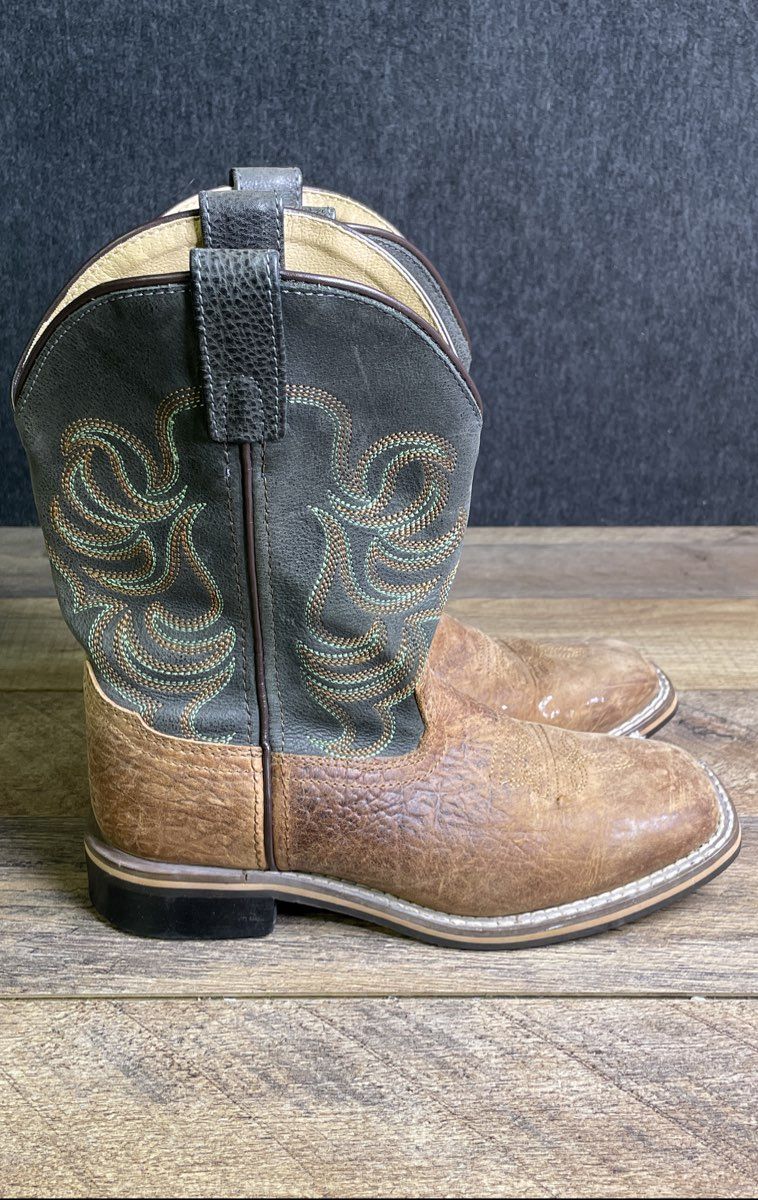 Smoky Mountain Kids Jesse Brown Grey Western Cowboy Boots Youth Size 2