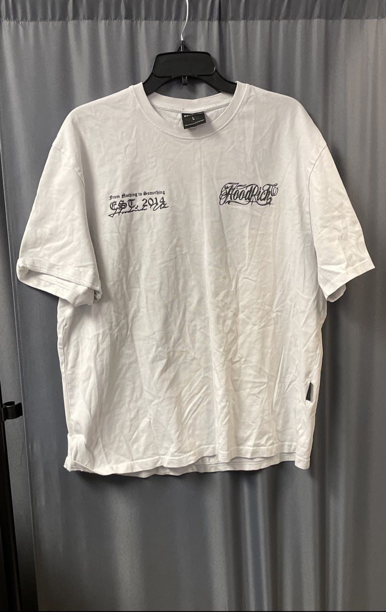 Hoodrich Men's White T-Shirt British Streetwear Graphic EST. 2014 Size L