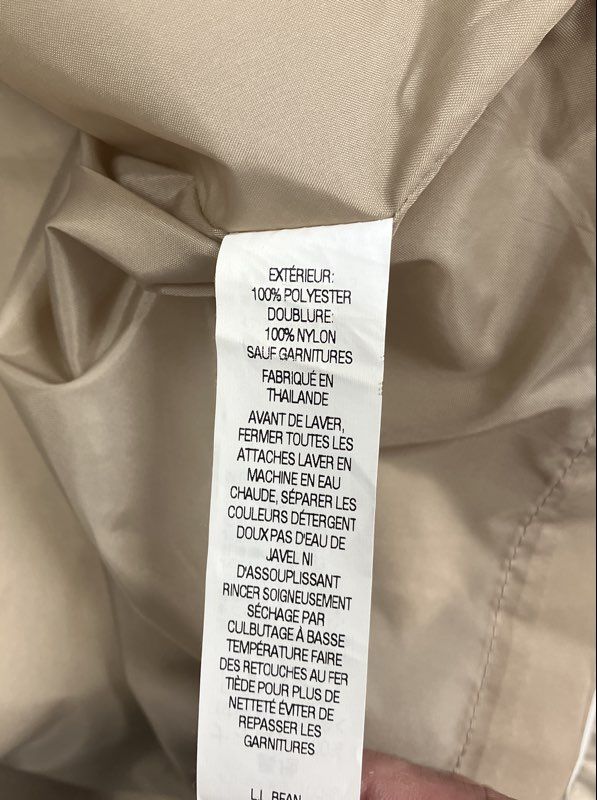 L.L. Bean Women's Beige Hooded Trench Rain Coat Jacket Size 2X