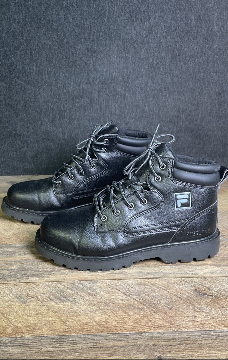 Fila Landing Steel Toe Black Men's Work Boots Size 9