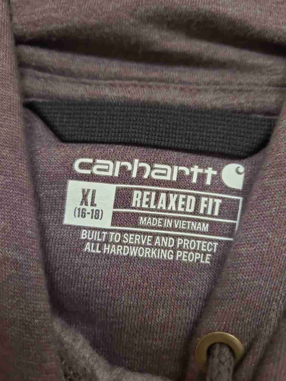 Carhartt Women's Heathered Purple Clarksburg Graphic Sleeve Relaxed Hoodie XL