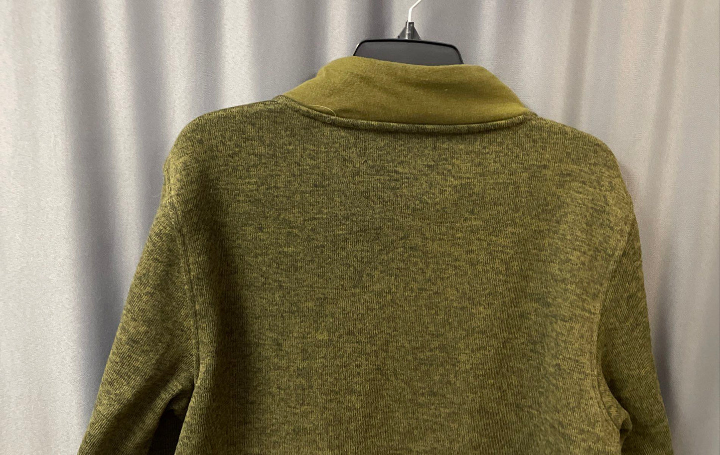 Wicked Stitch Men's Green Heathered 1/2 Zip Pullover Quilted Elbow Patches Sz L
