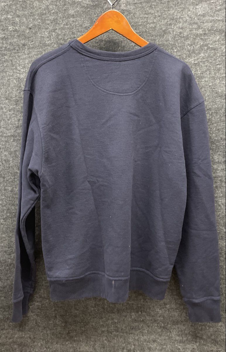 Champion Men's Navy Blue Embroidered Logo Crewneck Sweatshirt Fleece Lined Sz L