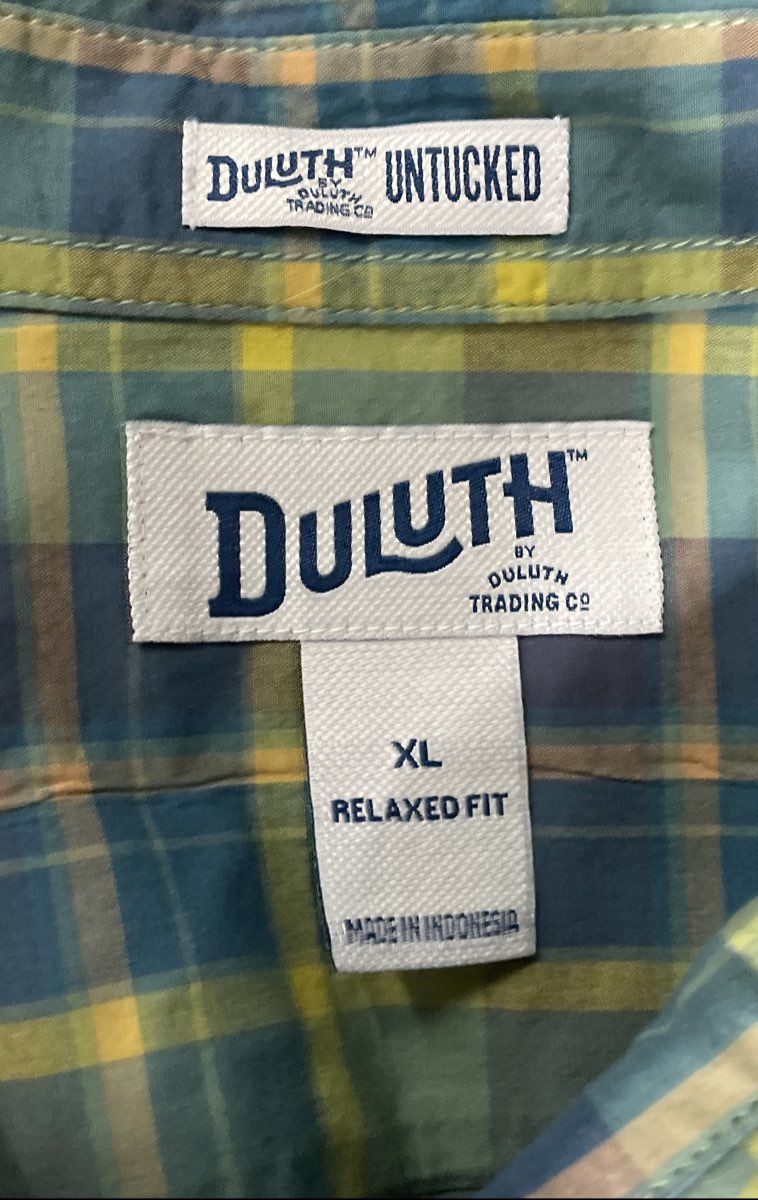 Duluth Men's Plaid Button-Up Shirts Lot of 2 Relaxed Fit Untucked Sz XL