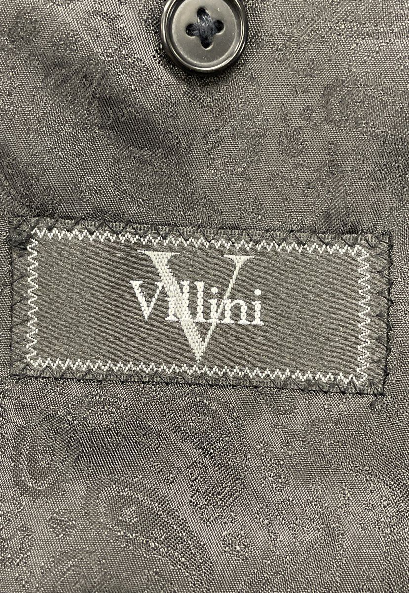 Villini Men's Black Cotton Velvet Blazer Notch Lapel Paisley Lining Sz 46L