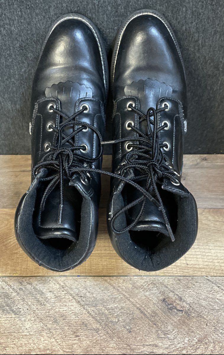 Justin JBL400 Basics Black Leather Lace Up Kiltie Boots Women's Size 6.5C