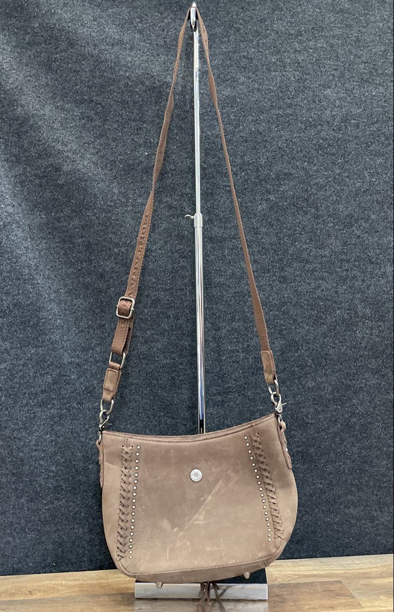 Montana West Brown Western Studded Fringed Crossbody Shoulder Bag Handbag
