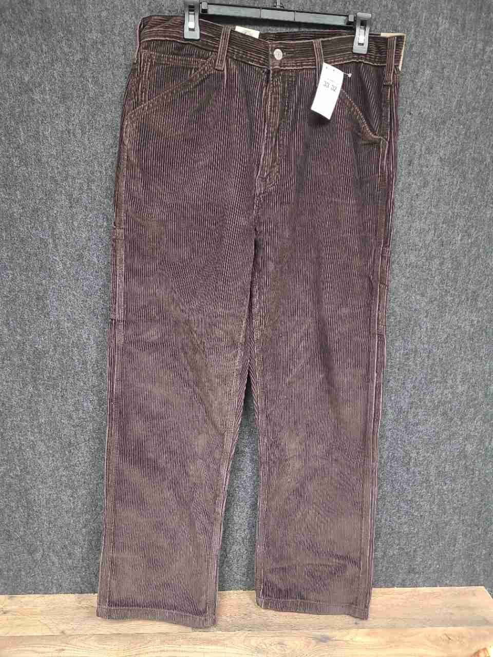 Levi's Men's 568 Loose Straight Carpenter Pants Brown Corduroy 33x32 NWT
