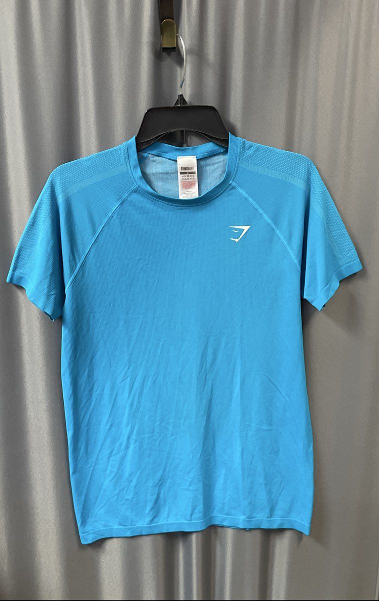Gymshark Men's Vital Seamless 2.0 Workout Shirt Turquoise Short Sleeve Sz S