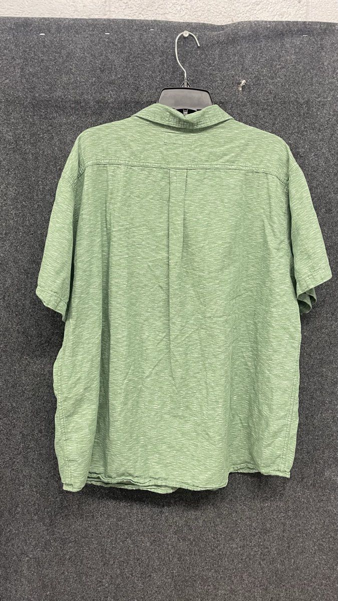 Reef Men's Green Heathered 100% Cotton Short Sleeve Button Up Shirt Sz XXL