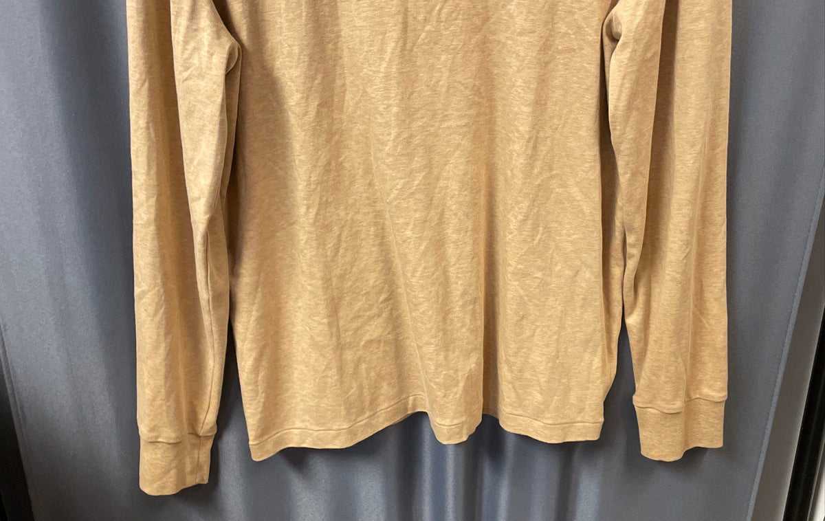 Polo Ralph Lauren Men's Classic Fit Long Sleeve Tee Tan Heathered Cotton Sz M