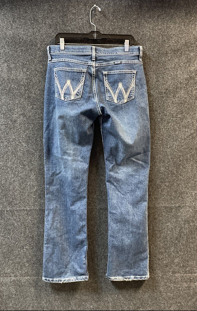 Wrangler Women's Q-Baby No Gap Waistband Blue Bootcut Jeans Size 9/10x34