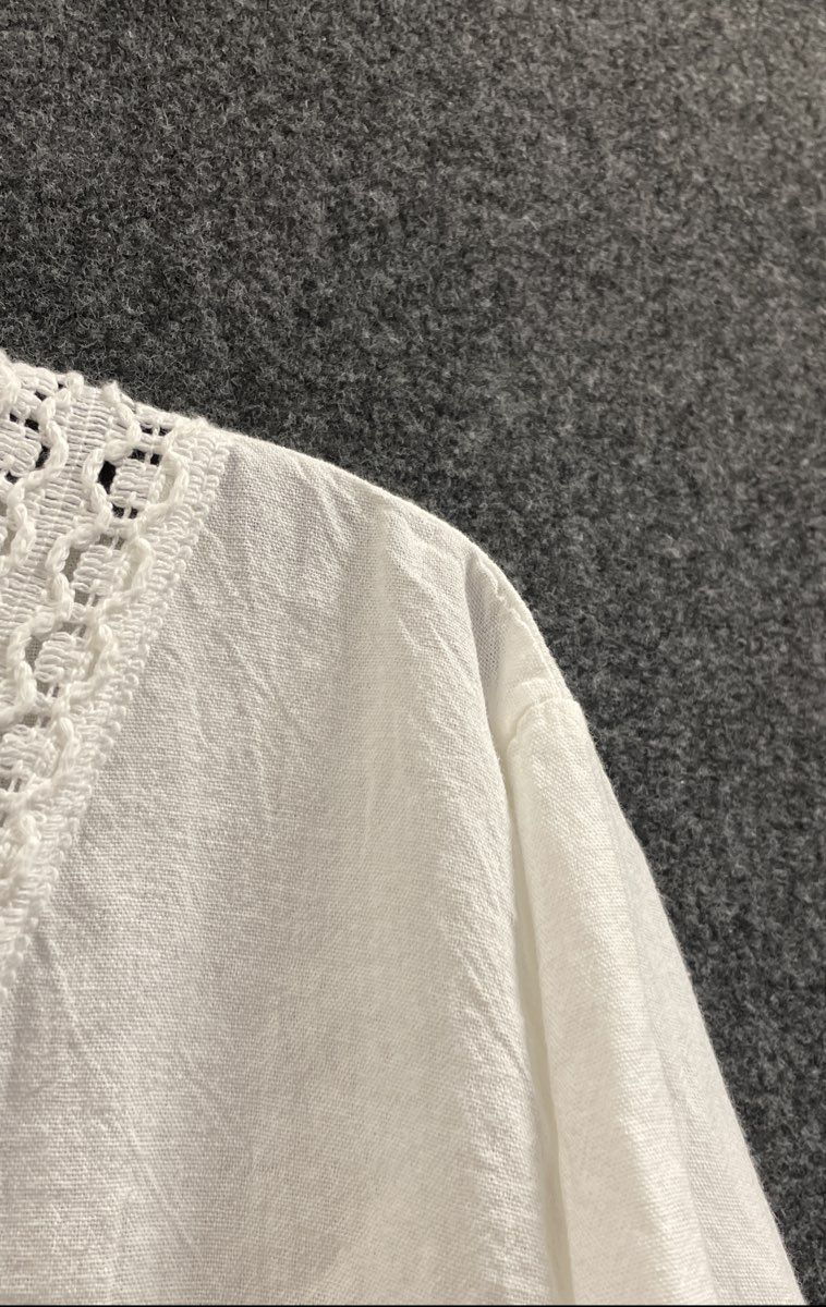 Seaspice White Peruvian Cotton Blouse Top Women's Size Small