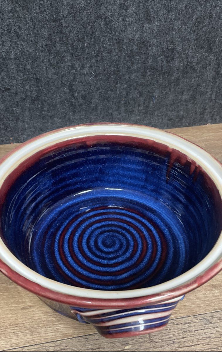 Pfaltzgraff Pottery Divided Dish & Signed Studio Pottery Casserole Bowl Lot