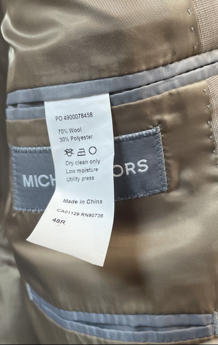 Michael Kors Men's Tan Wool Blend Two Button Sport Coat Blazer Jacket Size 48R