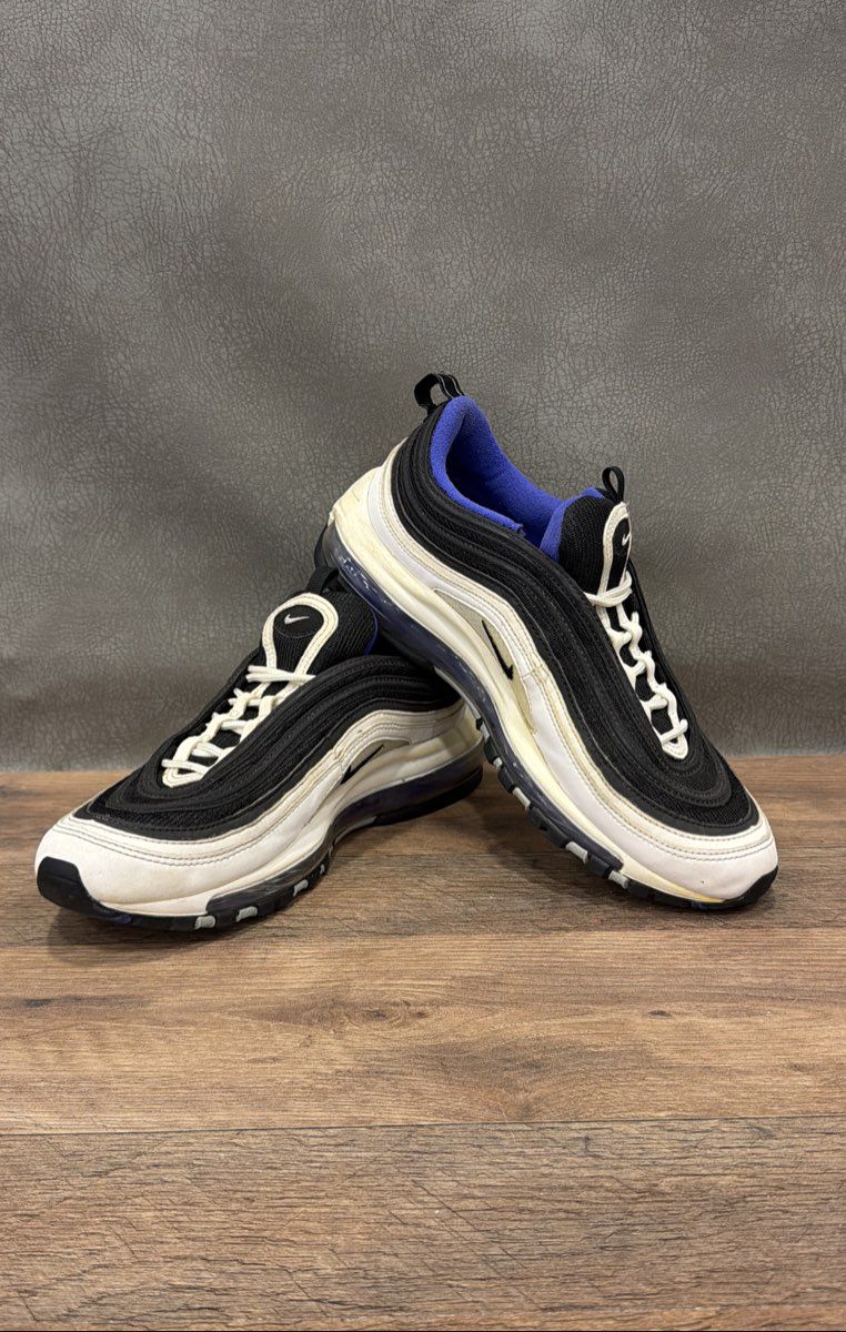 Nike Air Max 97 White Black University Blue Sneakers Men's Size 7.5
