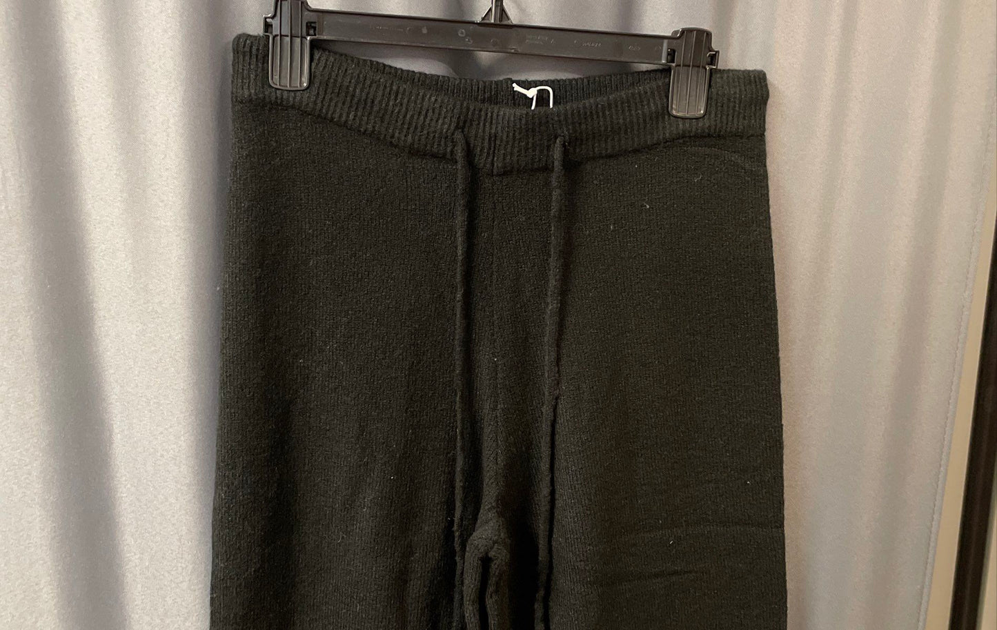 Bluivy Women's Black Knit Drawstring Wide Leg Lounge Pants NWT Sz M
