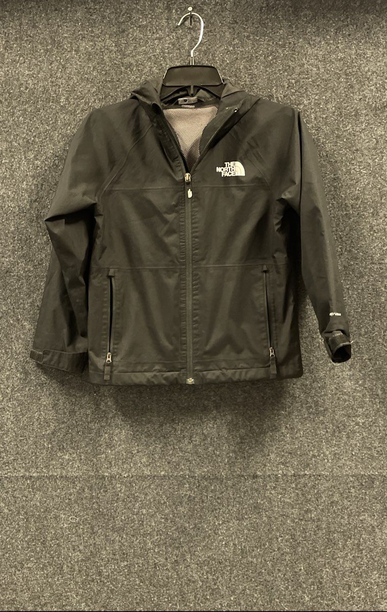 The North Face Boy's Resolve Black DryVent Waterproof Hooded Rain Jacket S 7/8