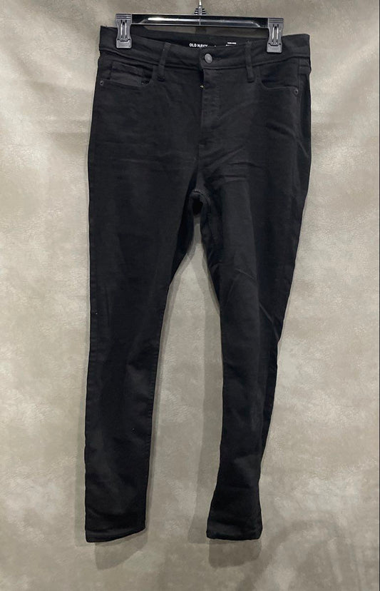 Old Navy Women's Black High-Rise Rockstar Super Skinny Jeans Sz 8