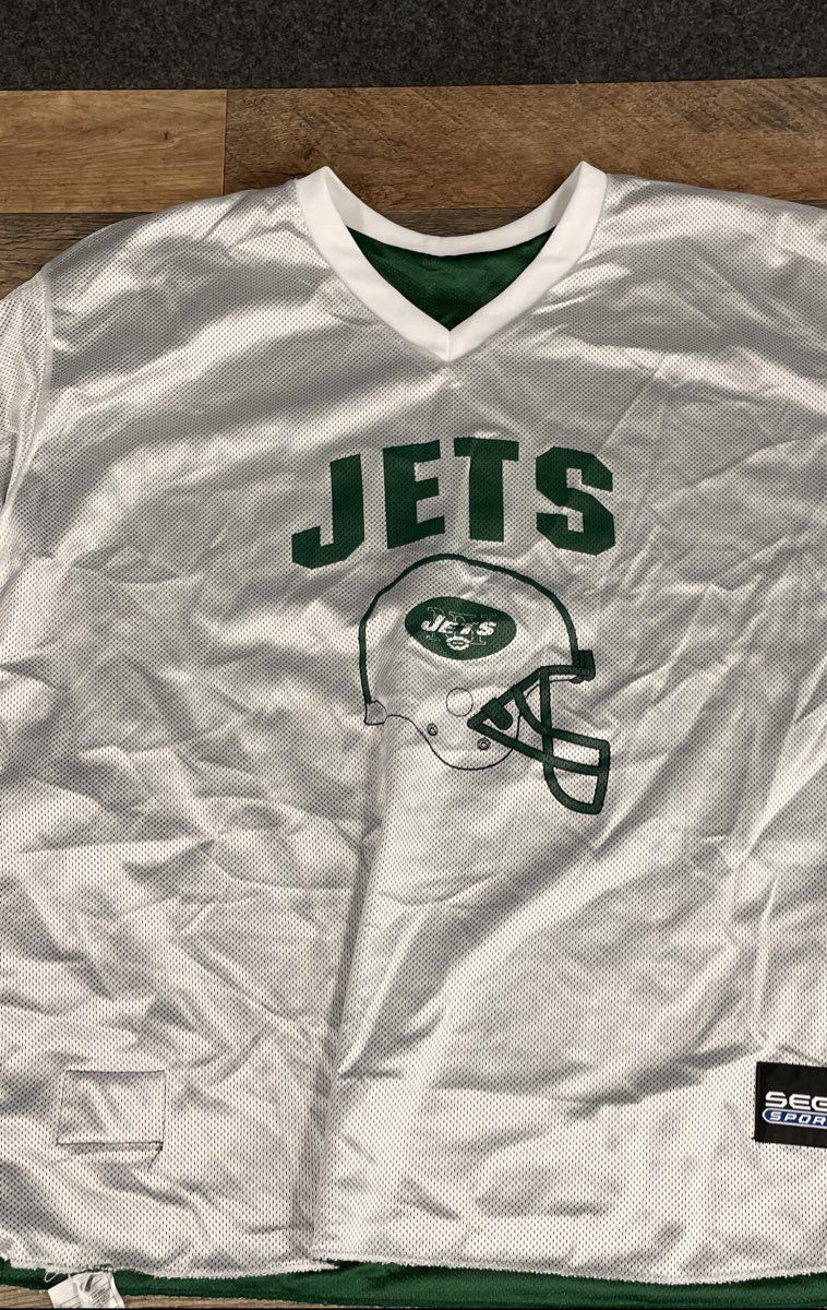 Vintage Y2K Nike NFL Flag Men's New York Jets Reversible Jersey Sega Sports XL