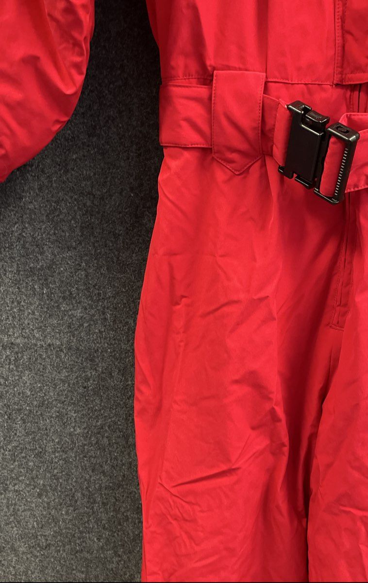 Vintage Y2K Eddie Bauer Women's Red Belted One Piece Ski Snow Suit Sz 10 Tall