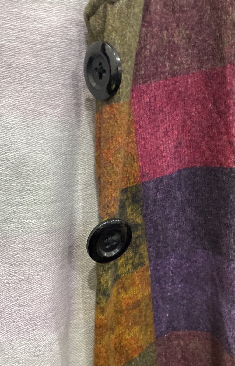 Parsley & Sage Women's Multicolor Block Hooded Cardigan Jacket Cotton Sz XL
