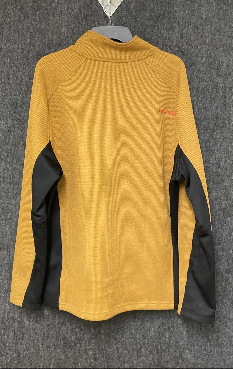 Spyder Men's Outbound Half Zip Mid-Weight Fleece Sweater Gold Black Pullover XL