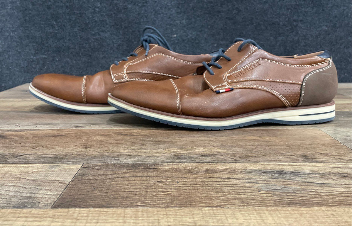 Tommy Hilfiger TMURBAN-F Brown Cognac Casual Oxford Sneakers Men's Size 8.5