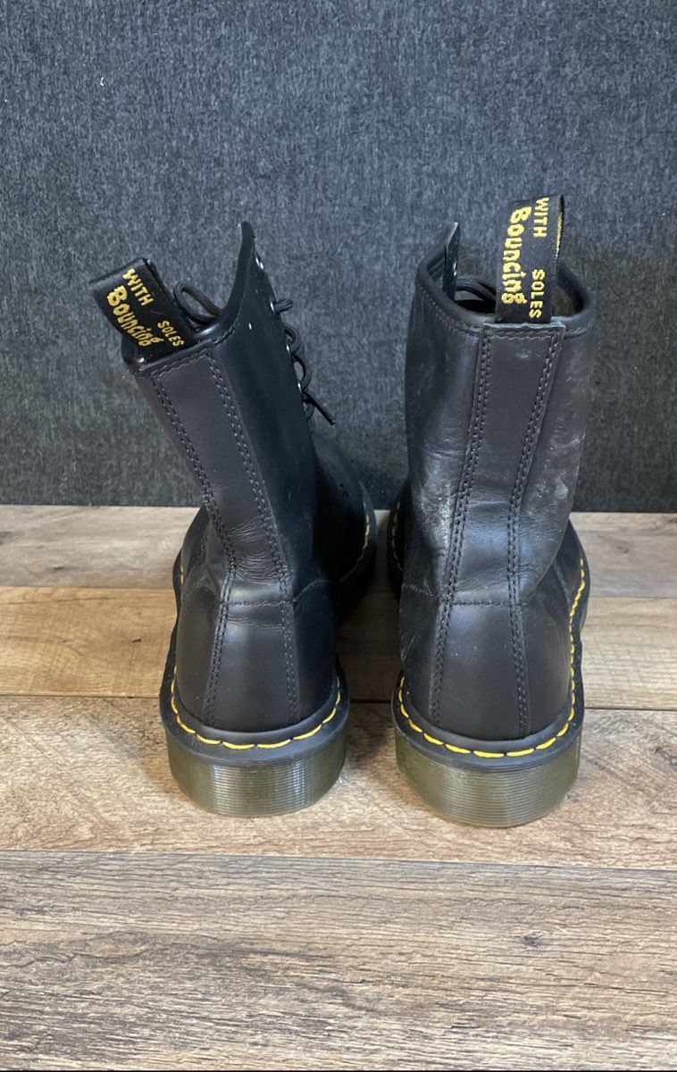 Dr. Martens 1460W Black Smooth Leather 8-Eye Lace Up Boots Women's Size 10