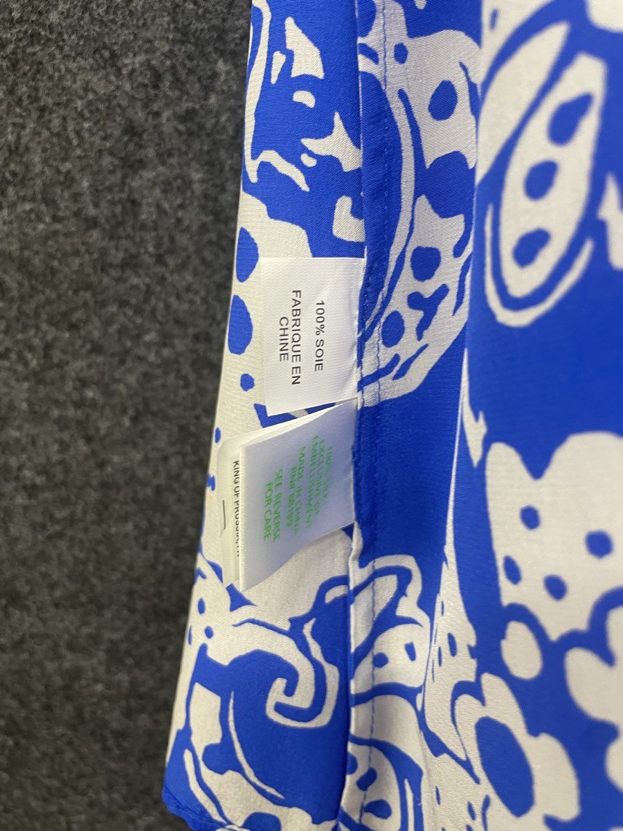 Lilly Pulitzer Women's Blue White Quahog Chowdah Silk Halter Top Size S