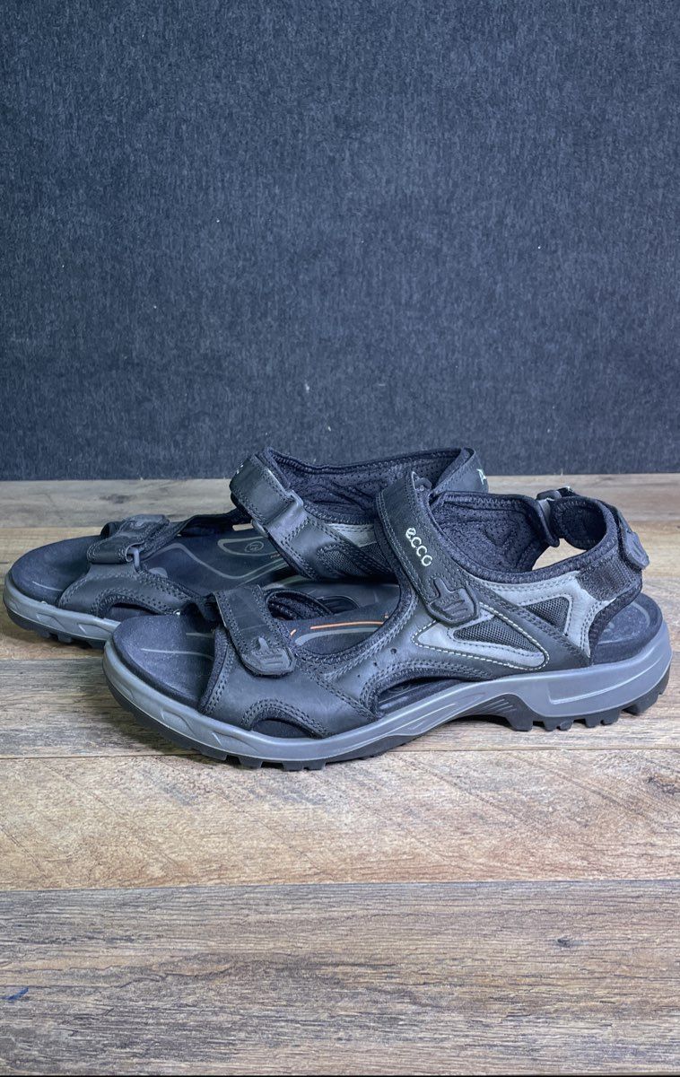 ECCO Yucatan Offroad Black Grey Outdoor Hiking Sandals Men's Size 47 US 13